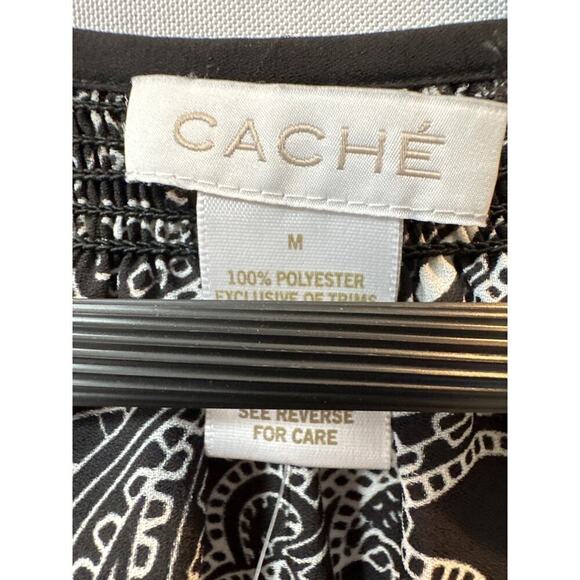 Cache M Knee Length Black and White Patterned Dress - Picture 3 of 5